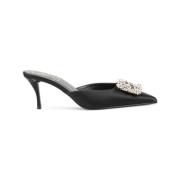 Bloem Strass Muilezel Elegante Schoen Roger Vivier , Black , Dames