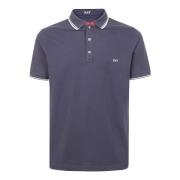 Blauw Stretch Katoen Polo Shirt Fay , Blue , Heren