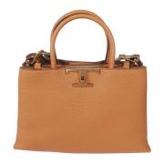 Kenya Leren Tas met Twist Lock Tod's , Brown , Dames