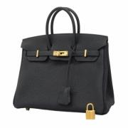 Pre-owned Leather handbags Hermès Vintage , Black , Dames