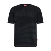 Zwart Katoen T-Adjust-Doval-PJ T-Shirt Diesel , Black , Heren