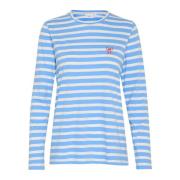 Geborduurde Longsleeve Tee All Aboard Saint Tropez , Blue , Dames