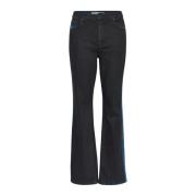 Hoge taille rechte jeans met strepen Gestuz , Black , Dames