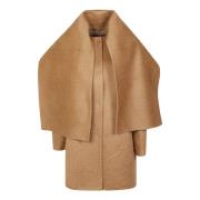 Kameel Alpaca Wollen Jas met Sjaal Max Mara Studio , Brown , Dames