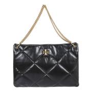 Diamantgestikte leren crossbodytas Tory Burch , Black , Dames