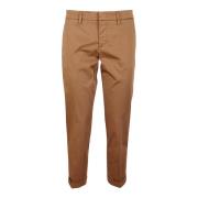 Witte Stretch Katoenen Capri Broek Fay , Brown , Dames