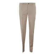 Bruine Slim Fit Stretch Katoenen Broek Incotex , Beige , Heren