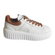 Strepen Leren Sneakers Wit Hogan , White , Dames