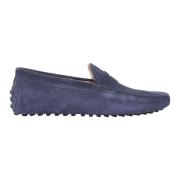 Blauwe Suède Rijdersschoenen met Rubberen Studs Tod's , Blue , Heren