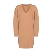 Elegante Zijden Jurk voor Vrouwen Fabiana Filippi , Beige , Dames