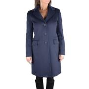 Italiaanse wollen jas voor vrouwen Made in Italia , Blue , Dames