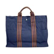 Pre-owned Canvas handbags Hermès Vintage , Blue , Dames