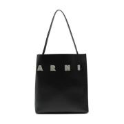 Tote Tas met Logo Marni , Black , Dames