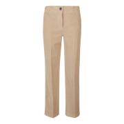 Stretch ribfluwelen zandkleurige broek Incotex , Beige , Dames