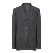 Oceaanblauwe Linnen Blazer Massimo Alba , Blue , Dames