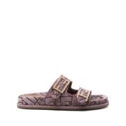 Amethist Paarse Dubbele Gesp Sandalen Fendi , Purple , Dames