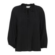 Vrouwelijke Blouse met ¾ Mouwen Kaffe , Black , Dames