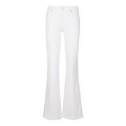 Witte Stretch Katoenen Flared Jeans Paige , White , Dames