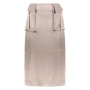 Stijlvolle Midi Rok met Zakken en Rits Lorena Antoniazzi , Beige , Dam...