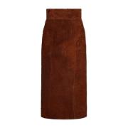 Leren rok Alexander McQueen , Brown , Dames