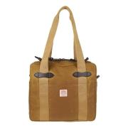 Gewaxte Katoenen Tote Tas met Leren Details Filson , Brown , Heren