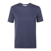 Navy Katoenen Jersey T-Shirt met Geborduurd Logo Tory Burch , Blue , D...