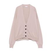 Stijlvolle Gebreide Cardigan Sweater Brunello Cucinelli , Pink , Dames