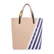 Gestreepte PVC Shopper Marni , Pink , Heren