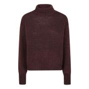 Bordeaux Alpaca Sweater Dolcevita Style Roberto Collina , Red , Dames