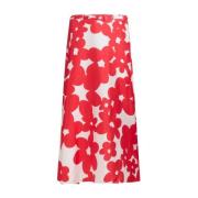 Bloemenprint Midi Rok Marni , Red , Dames