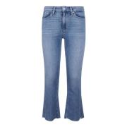 Gedistresseerde stretchkatoenen jeans enkellengte Paige , Blue , Dames