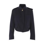 Navy Cropped Katoenen Jas Chloé , Blue , Dames