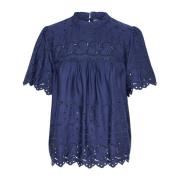 Midnight Sail Kant Blouse Saint Tropez , Blue , Dames