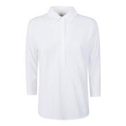 Wit Katoenen Poloshirt Zanone , White , Dames