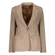 Wollen single-breasted blazer met reverskraag Lorena Antoniazzi , Beig...