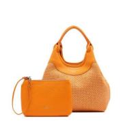 Strooien handtas met leren handvatten Gianni Chiarini , Orange , Dames