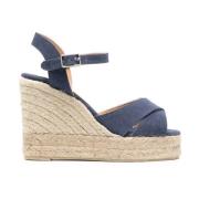 Marineblauwe Sleehak Sandalen Castañer , Blue , Dames