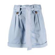 Clear Blue Katoenen Shorts met Strikkoord Woolrich , Blue , Dames