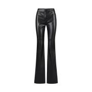 Flare fit broek in imitatieleer Iceberg , Black , Dames