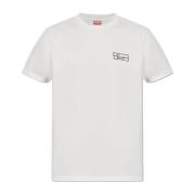 T-shirt met geborduurd logo Kenzo , White , Heren