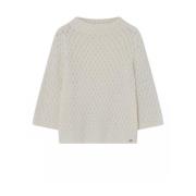 Cropped Sleeve Knit Sweater Off White Gustav , White , Dames