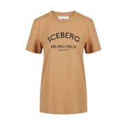 Regular fit T-shirt in katoenen jersey Iceberg , Brown , Dames