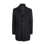 Zwarte korte blazer met afneembare kraag YES ZEE , Black , Heren