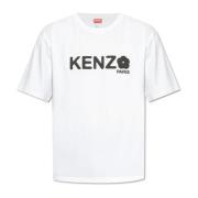 T-shirt met bedrukt logo Kenzo , White , Heren