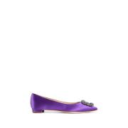 Paarse Satijnen Kristal Gesp Hakken Manolo Blahnik , Purple , Dames