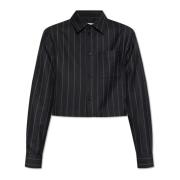 Kort shirt met zak Burberry , Black , Dames