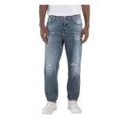 Klassieke Straight Fit Denim Jeans Replay , Blue , Heren