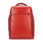 Leren Laptop Rugzak met 2 Compartimenten Piquadro , Red , Unisex