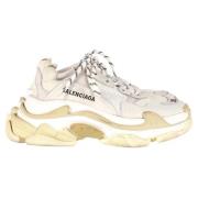 Pre-owned Polyester sneakers Balenciaga Vintage , White , Dames