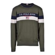 Katoen Kasjmier Gebreide Trui U.s. Polo Assn. , Green , Heren